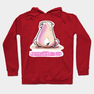 the reckless pig sit on floor Hoodie